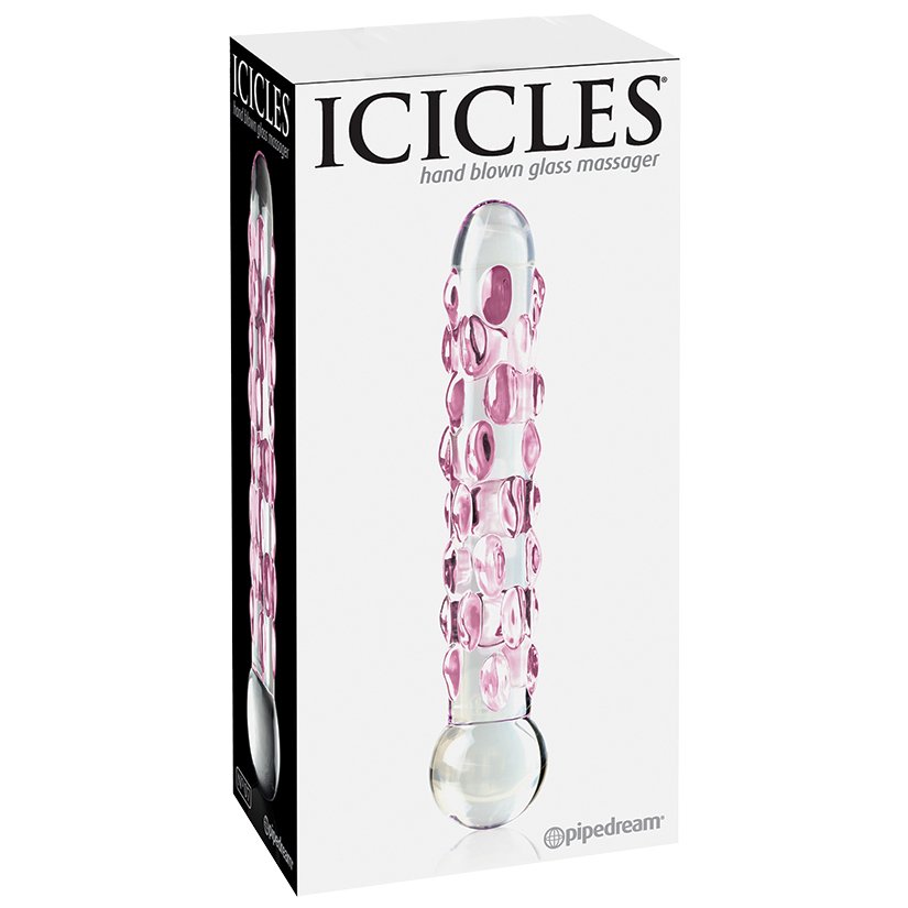 Dildo de Cristal Texturizado: Icicles Speckels 7″