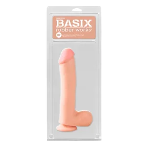 Dildo con Ventosa + Bolas: Basix Dong 10″