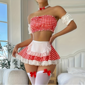 "Betty" Conjunto de lenceria con estampado a cuadros