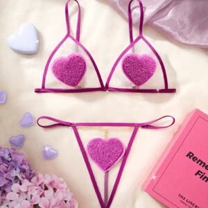 «Bambi» Conjunto de lenceria con detalles de corazones