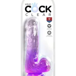 King Cock 6″ – Dildo con Bolas Transparente