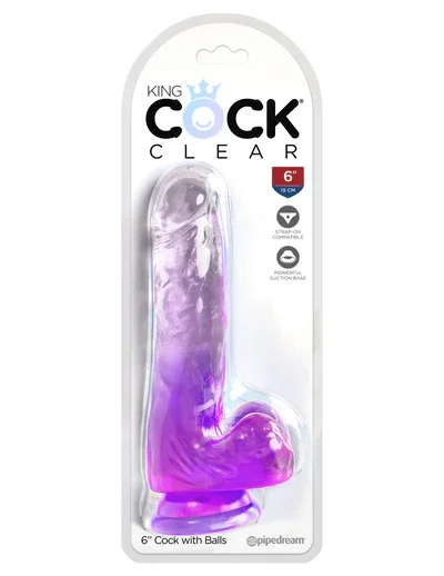King Cock 6″ – Dildo con Bolas Transparente